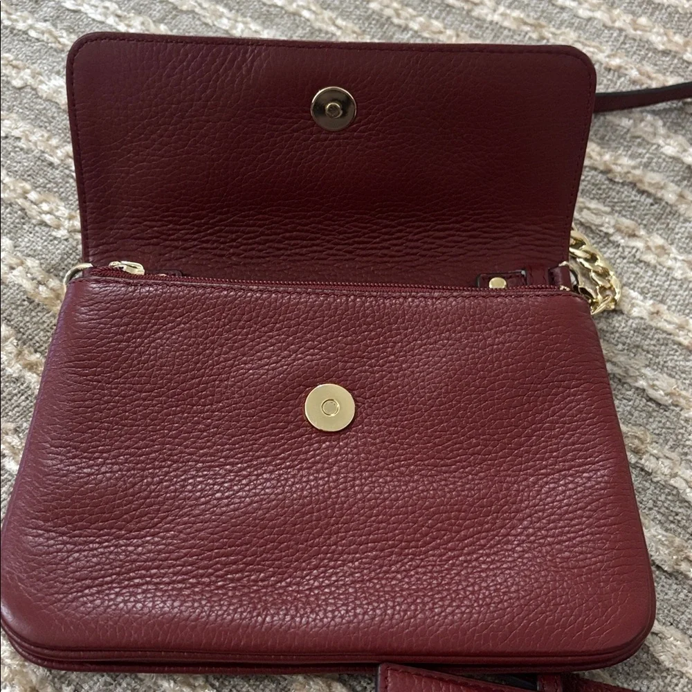 Michael Kors Cherry Bedford Pebbled‎ Leather Crossbody Bag Purse NWOT